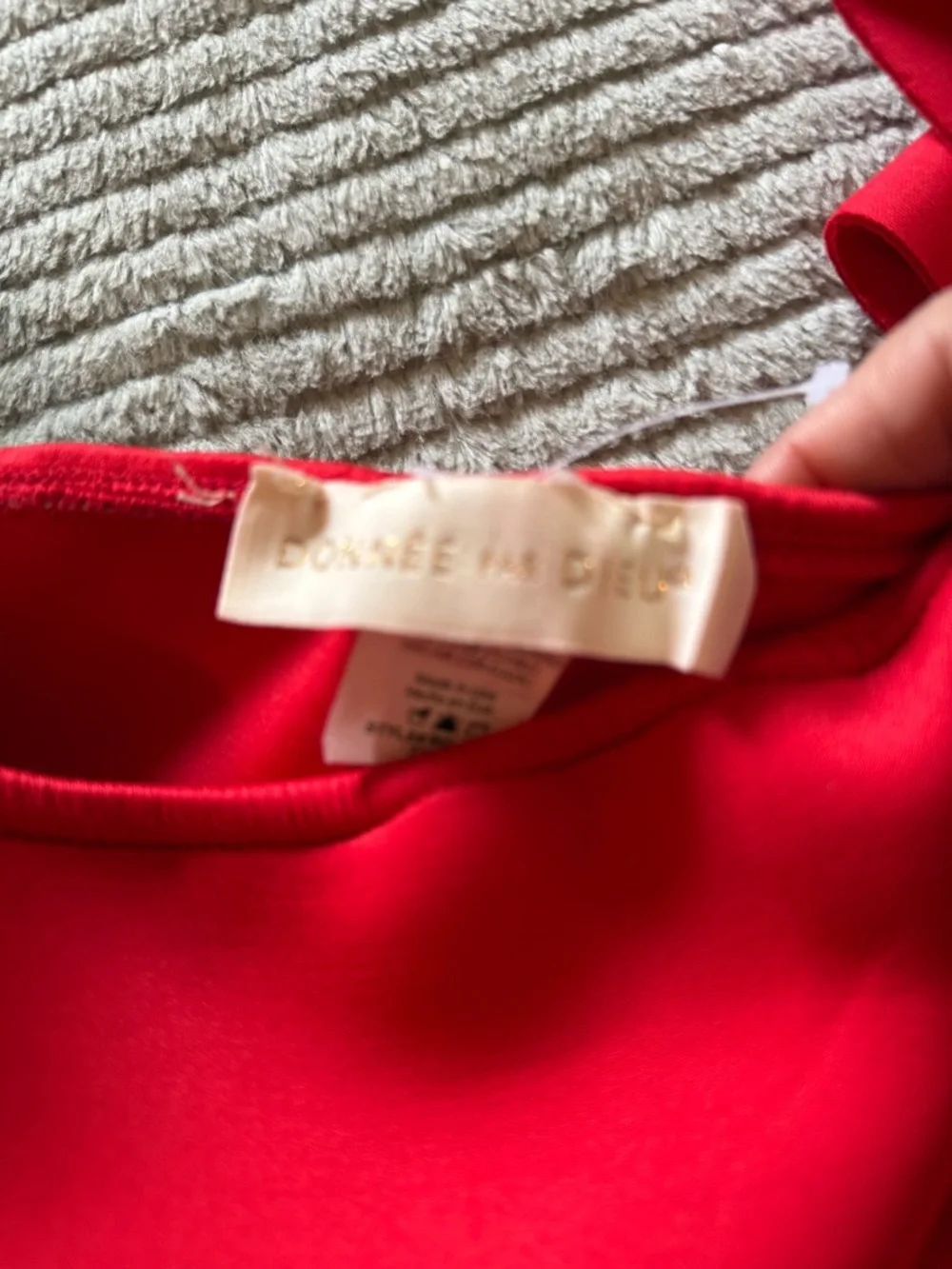 Off-Shoulder Red High-Low Ruffle Formal Dress - Picture 12 of 13